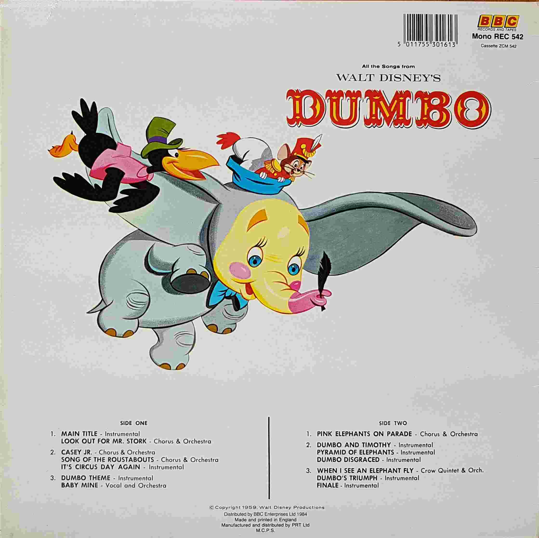 Picture of REC 542 Dumbo by artist Washington / Churchill from the BBC records and Tapes library